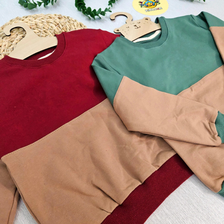 پلیور دورس پنبه لاکرا پسرانه و دخترانه طرح رنگی شیک مناسب 1 تا 9 سال