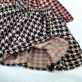 ست بلوز و دامن دخترانه طرح hounds tooth مخمل و فانریپ مناسب 2 تا 13 سال