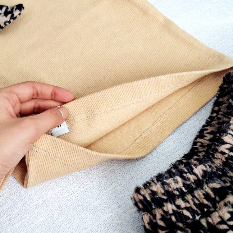 ست بلوز و دامن دخترانه طرح hounds tooth مخمل و فانریپ مناسب 2 تا 13 سال