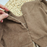 پیراهن دخترانه مخمل کبریتی و چهارخانه با گیپور و پاپیون | مناسب 2 تا 12 سال