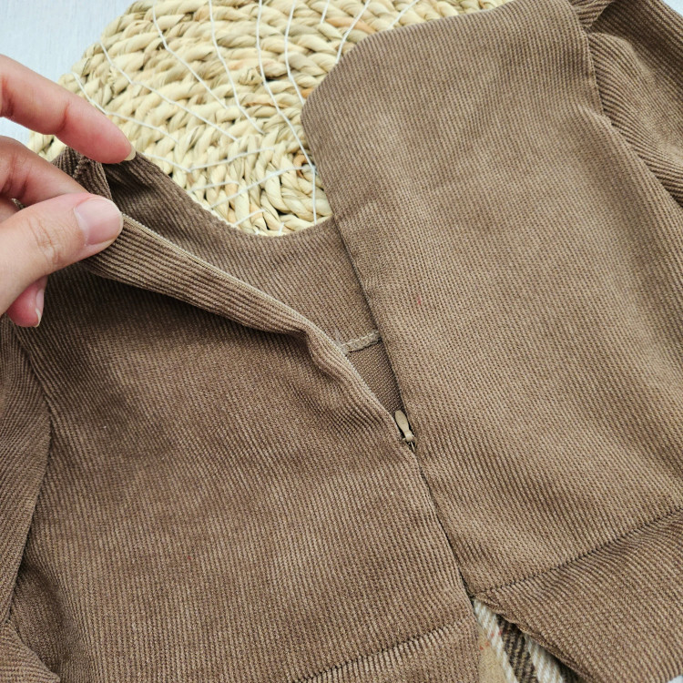 پیراهن دخترانه مخمل کبریتی و چهارخانه با گیپور و پاپیون | مناسب 2 تا 12 سال