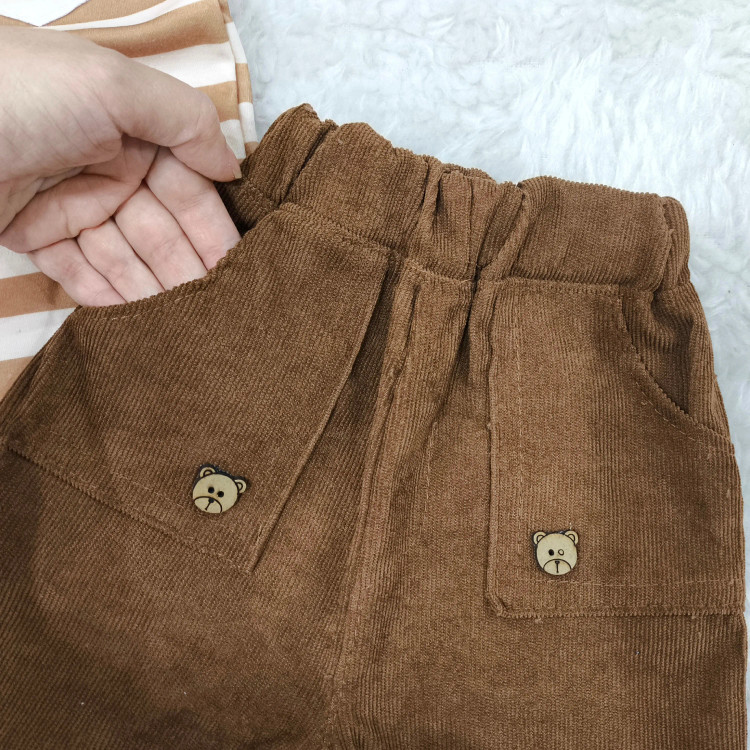 تیشرت شورت نوزادی پسرانه راه راه تدی