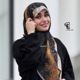 روسری طرح رزین سرخابی مشکی نخ کاستوم سیتو ایستادگی عالی