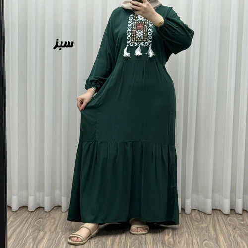 پیراهن نخی منگوله دار