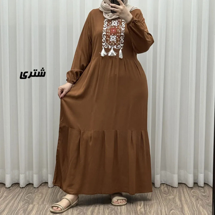 پیراهن نخی منگوله دار