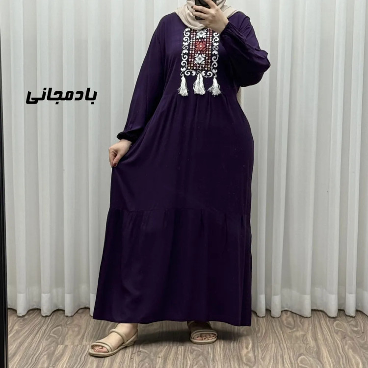 پیراهن نخی منگوله دار