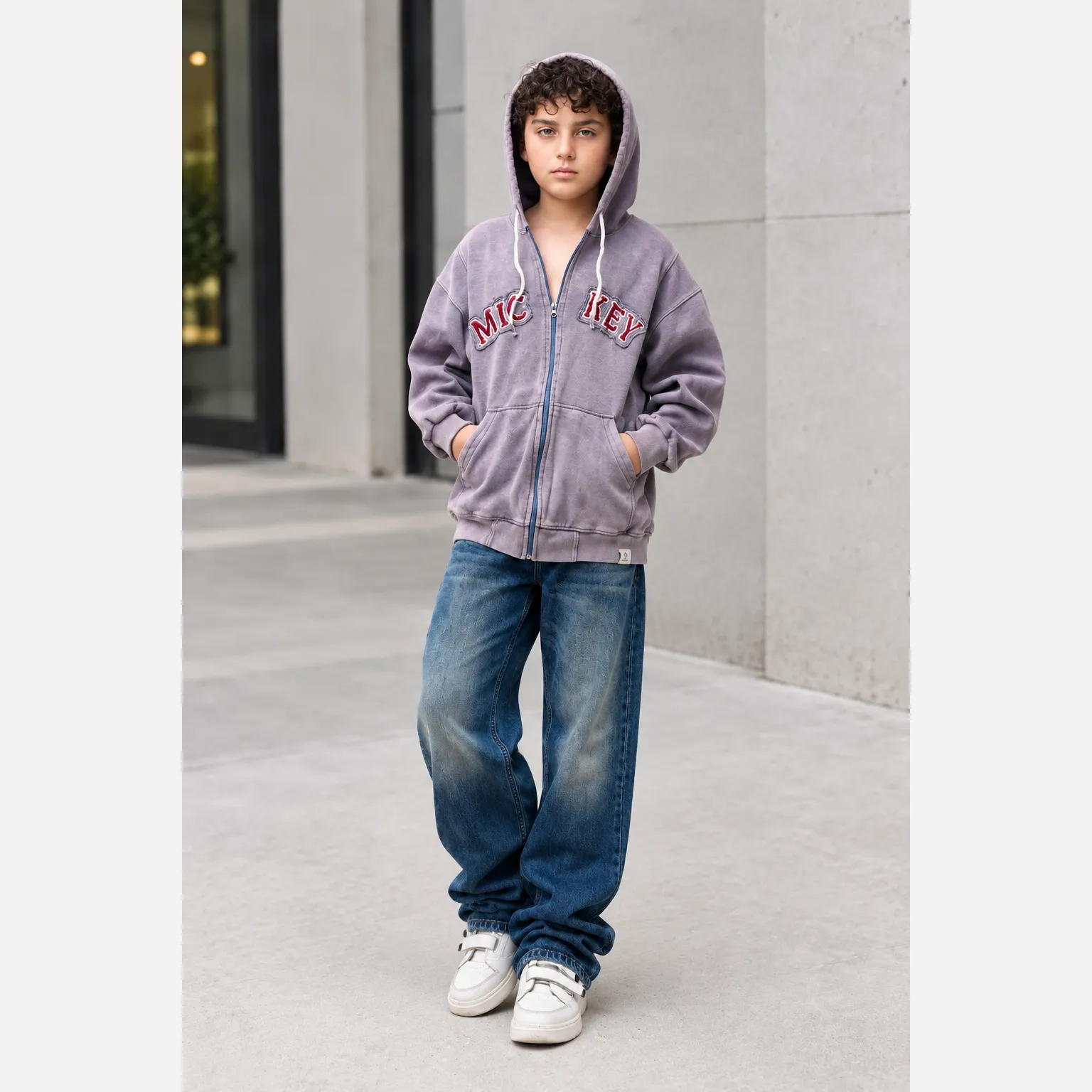 سویشرت دورس ضخیم اسپرت مدل MIC-KEY دخترانه و پسرانه 7 تا 14 سال پاییزه و زمستانه