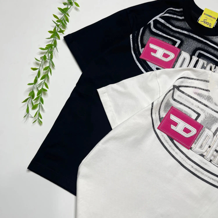 تیشرت پنبه دورس ترک اسپرت دخترانه و پسرانه سفید مشکی