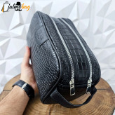 کیف دستی مردانه چرم صنعتی ضخیم دو خانه بند دستی