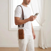 کیف مردانه جاموبایلی چرم مصنوعی روزمره