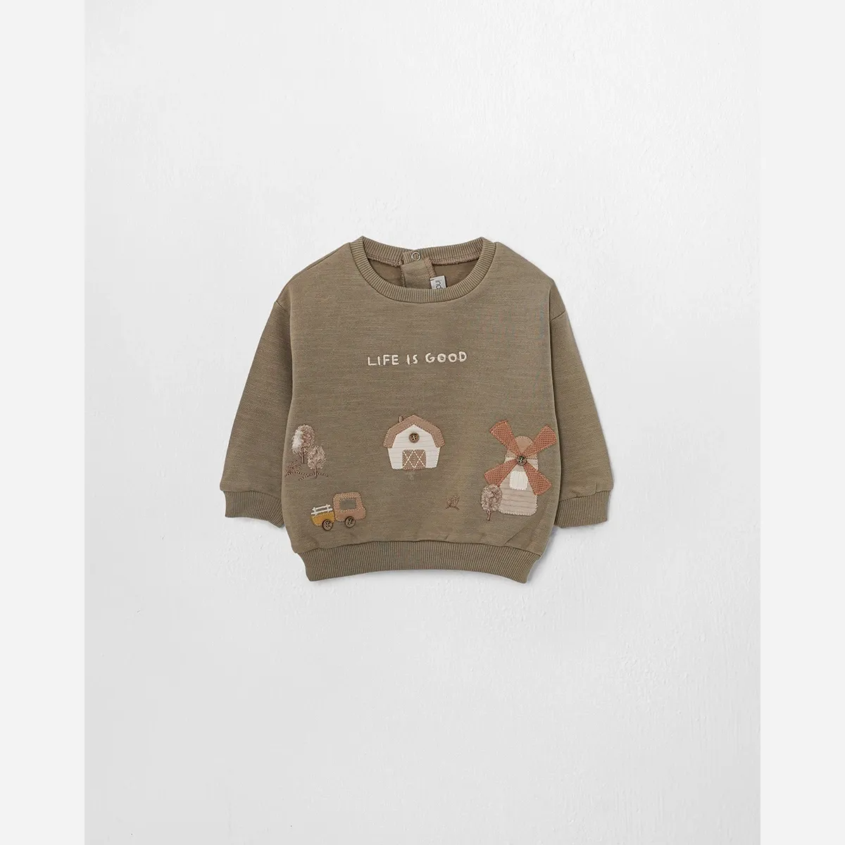 ست بلوز آستین بلند و شلوار پسرانه طرح مزرعه دورس داخل کرک