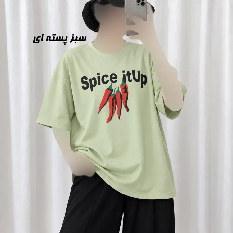 تیشرت باکسی نخ پنبه دکمه دار زنانه و دخترانه فری سایز