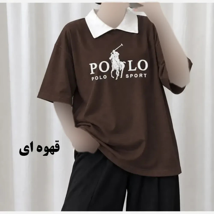 تیشرت باکسی پولوشرت زنانه نخ پنبه فری سایز