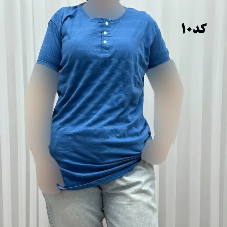 تیشرت زنانه نخ پنبه H&M جلودکمه چهارفصل
