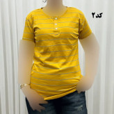 تیشرت زنانه نخ پنبه H&M جلودکمه چهارفصل