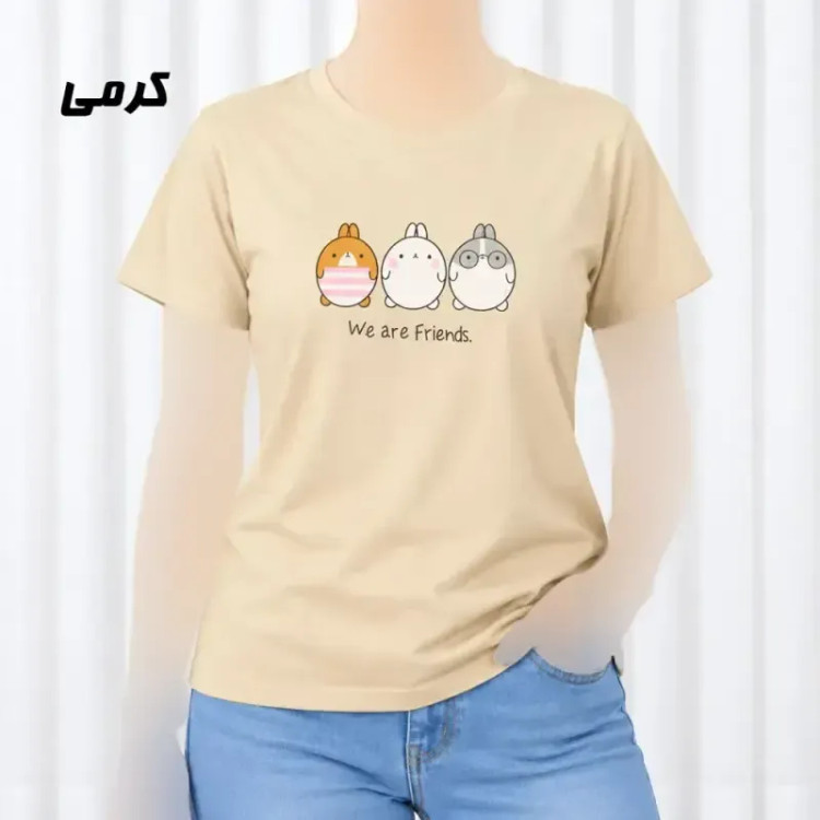 تیشرت زنانه نخ پنبه مدل Friends فری سایز مناسب تا سایز 44