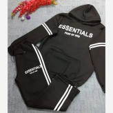 ست هودی شلوار دورس توکرکی طرح ESSENTIALS رنگ مشکی سایز XL و 2XL